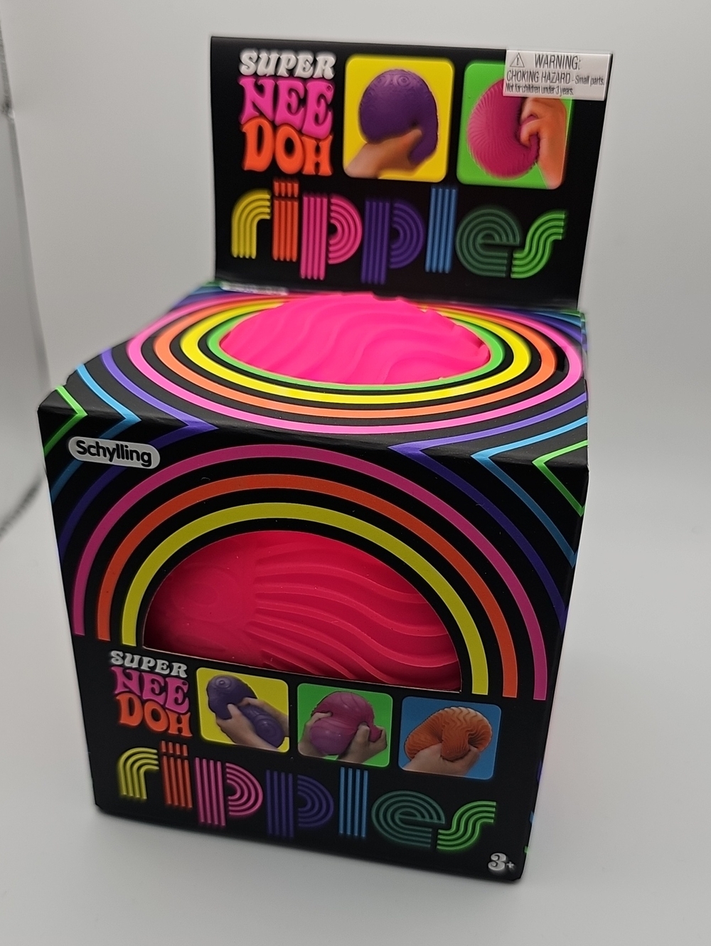 NEW Super NeeDoh Ripples Giant/Jumbo Pink Swirly Wavy Curly Groovy Glob Fidget